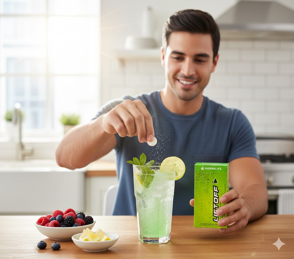 Herbalife Liftoff Limon Aromalı Enerji Tableti 10 Adet