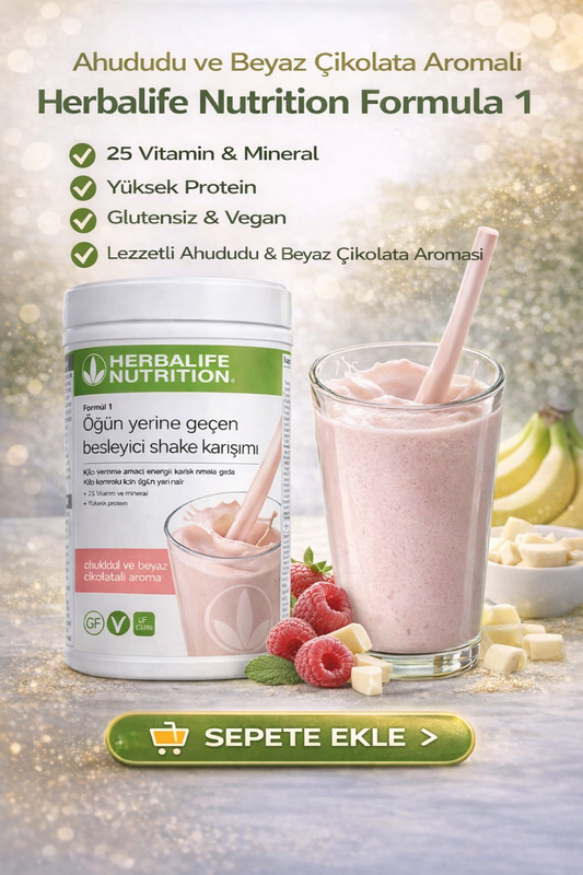 Herbalife Formül 1 Öğün Yerine Geçen Besleyici Shake Karışımı Ahududu Ve Beyaz Çikolatalı Aromalı 500 Gr