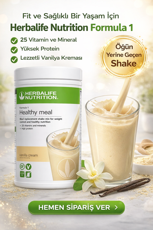 Herbalife Formül 1 Vanilya Shake - Öğün Yerine Geçen Besleyici Shake 500g